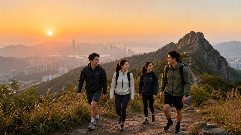 Friends exploring Hong Kong outdoors